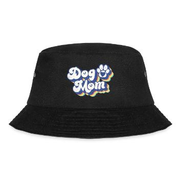 Dog Mom - Retro Dog Paw Funny Dog Lover Mom Gift - Bucket Hat - black - Front - Lela (165cm)