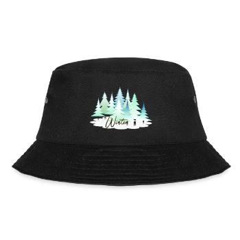 Winter Winterlandschaft Schnee Tannen - Bucket Hat - Schwarz - Vorne - Lela (165cm)