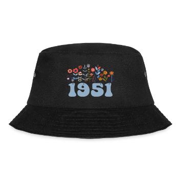 1951 Floral Pattern 1951 Floral Theme Flowers 1951 - Bucket Hat - black - Front - Lela (165cm)