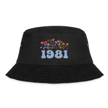 1981 Floral Pattern 1981 Floral Theme Flowers 1981 - Bucket Hat - black - Front - Lela (165cm)