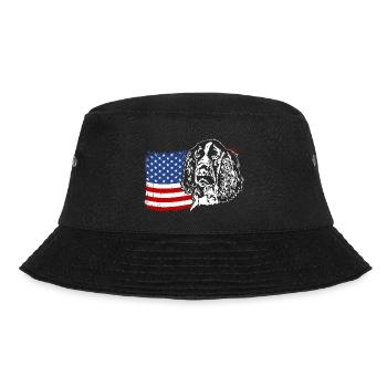 English Springer Spaniel US America Flag Wilsigns - Bucket Hat - black - Front - Lela (165cm)