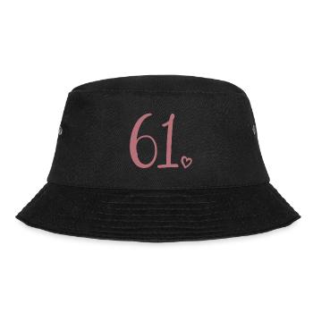 Cute Number 61, 61 Years Old, 61st Birthday Gift - Bucket Hat - black - Front - Lela (165cm)