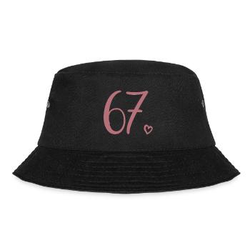 Cute Number 67, 67 Years Old, 67th Birthday Gift - Bucket Hat - black - Front - Lela (165cm)