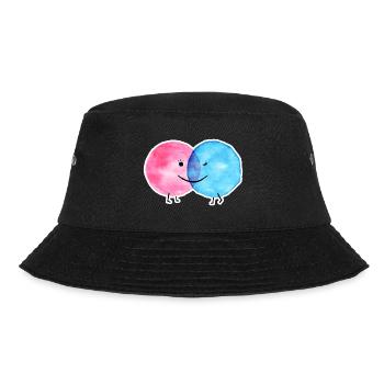 DOTLOVE I LOVE YOU WATERCOLOR - Bucket Hat - black - Front - Lela (165cm)