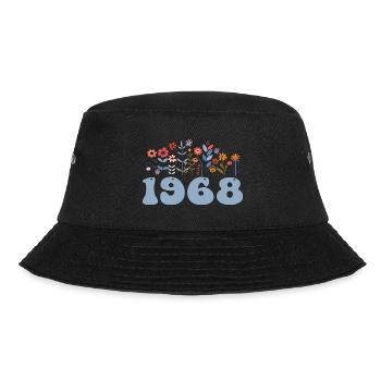 1968 Floral Pattern 1968 Floral Theme Flowers 1968 - Bucket Hat - black - Front - Lela (165cm)