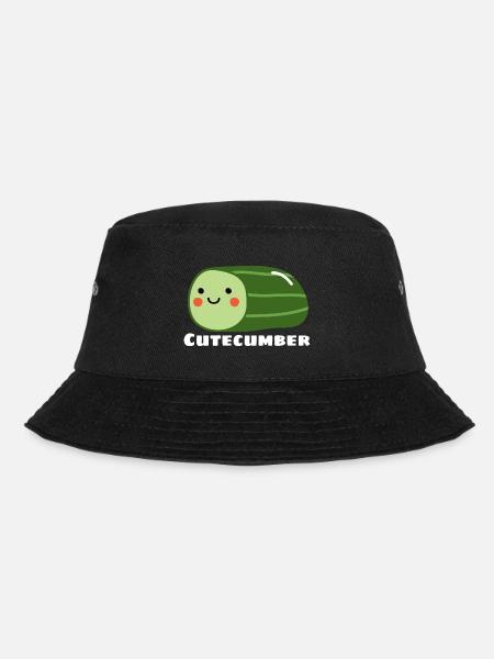 Cutecumber | Cute Cucumber Pun - Bucket Hat - black