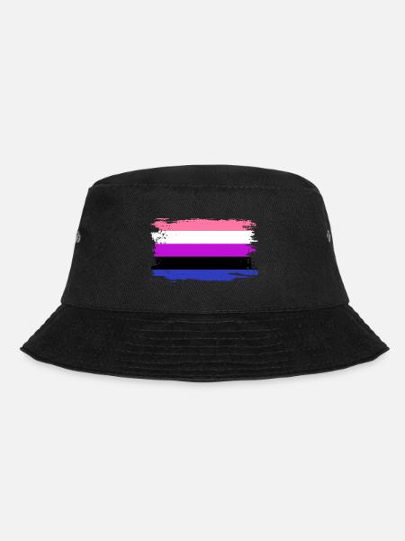 Genderfluide Pride-Flagge - Bucket Hat - Schwarz