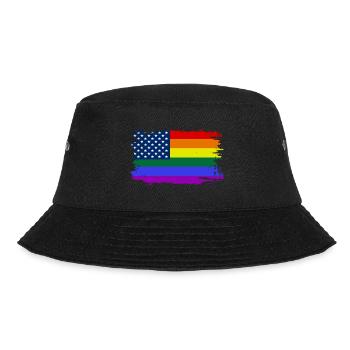 Drapeau de la Rainbow Pride USA - Bob - noir - Devant - Lela (165cm)