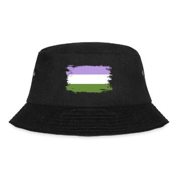 Genderqueere Pride-Flagge - Bucket Hat - Schwarz - Vorne - Lela (165cm)