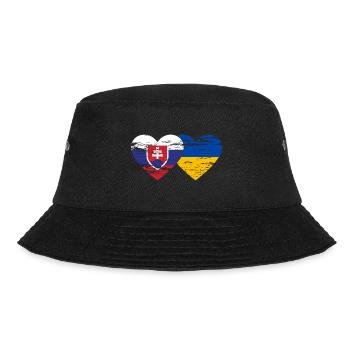 Slowakei Ukraine Flagge Herz used - Bucket Hat - Schwarz - Vorne - Lela (165cm)