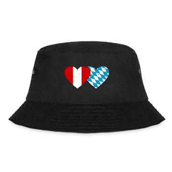 Peru Bayern Flagge Herz used - Bucket Hat - Schwarz - Vorne - Lela (165cm)