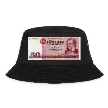 50 Markschein der DDR - Bucket Hat - Schwarz - Vorne - Lela (165cm)