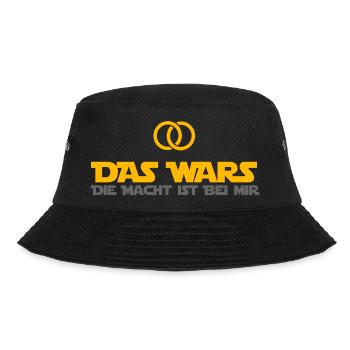 DAS WARS - Hochzeitsfeier Heiraten JGA Geschenk - Bucket Hat - Schwarz - Vorne - Lela (165cm)