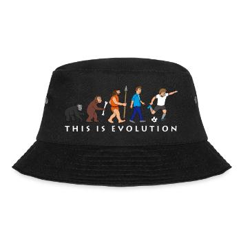 evolution_fussball_comic_a - Bucket Hat - black - Front - Lela (165cm)
