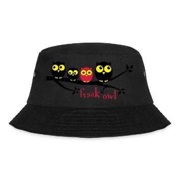 Freak Owl 3 Farbig - Bucket Hat - Schwarz - Vorne - Lela (165cm)