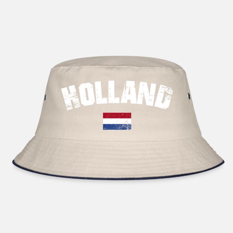 Holland Distressed Typography Bucket Hat