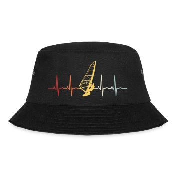 Windsurfen Windsurfing Windsurfer Retro Surfen EKG - Bucket Hat - Schwarz - Vorne - Lela (165cm)