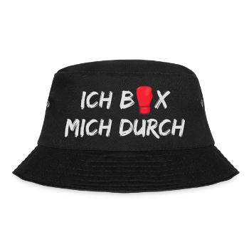 Boxen Ich box mich durch Geschenkidee - Bucket Hat - Schwarz - Vorne - Lela (165cm)