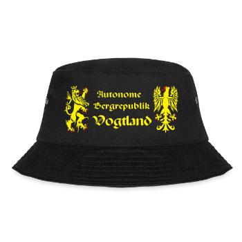 Vogtland autonom Bergrepublik Löwe Greif Sachsen - Bucket Hat - Schwarz - Vorne - Lela (165cm)