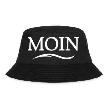 moin ostsee hamburg sylt warnemünde Logo Welle - Bucket Hat - Schwarz - Vorne - Lela (165cm)