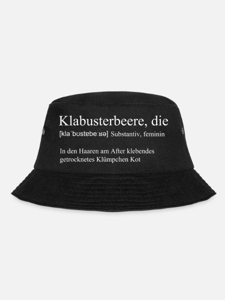 Das Wort "Klabusterbeere" weiss - Bucket Hat - Schwarz