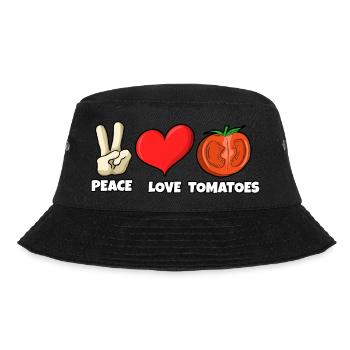 Lustiges Tomaten-Outfit - Bucket Hat - Schwarz - Vorne - Lela (165cm)