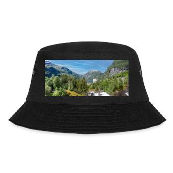 Geiranger panorama Storseterfossen Norwegen - Bucket Hat - Schwarz - Vorne - Lela (165cm)