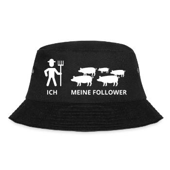 Ich Meine Follower Schweine Bauer Viehzucht Spruch - Bucket Hat - Schwarz - Vorne - Lela (165cm)