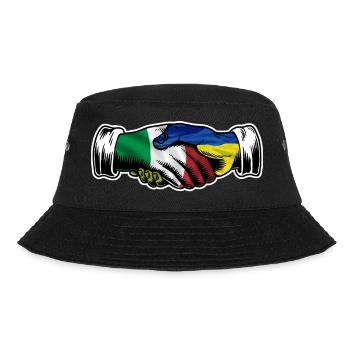 I Stand With Ukraine Italy Italian Flag - Bucket Hat - black - Front - Lela (165cm)