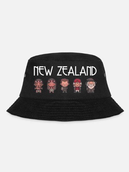 Neuseeland Reise Urlaub Geschenk - Bucket Hat - Schwarz