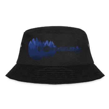 Natur Wald Musik Ukulele Gitarre Bäume Instrument - Bucket Hat - Schwarz - Vorne - Lela (165cm)