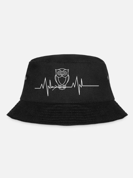 Owl Heartbeat - Bucket Hat - black