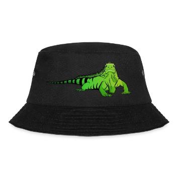 Leguan Eidechse Reptil Herpetologe - Bucket Hat - Schwarz - Vorne - Lela (165cm)