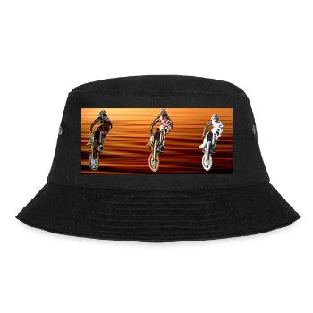 Motocross Racing T-Shirt Enduro T Shirt Supercross - Bucket Hat - Schwarz - Vorne - Lela (165cm)