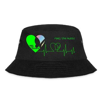 Herz fuer Gestoerte - feel the music - SL Edition - Bucket Hat - Schwarz - Vorne - Lela (165cm)