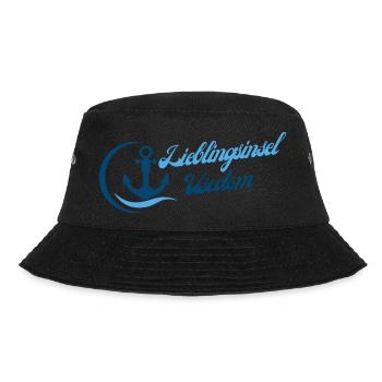 Lieblingsinsel Usedom mit Anker - Bucket Hat - Schwarz - Vorne - Lela (165cm)
