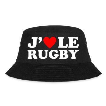J' aime le rugby cadeau rugbyman coeur rouge - Bob - noir - Devant - Lela (165cm)