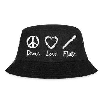 Peace Love Flute - Bucket Hat - Schwarz - Vorne - Lela (165cm)