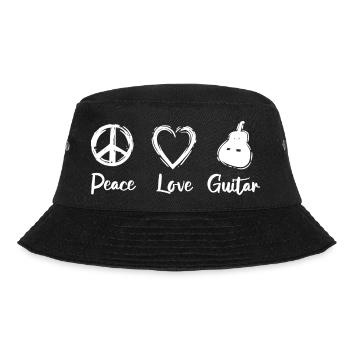 Peace Love Guitar - Bucket Hat - black - Front - Lela (165cm)