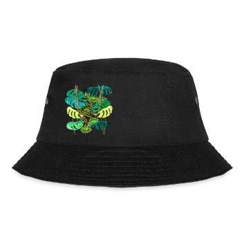 Monstera Rainforest - Bucket Hat - black - Front - Lela (165cm)