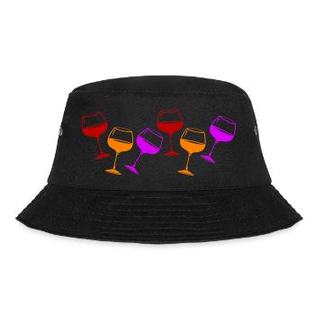 Wine Red Wine Glass - Bucket Hat - black - Front - Lela (165cm)