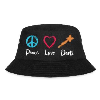 Frieden Liebe Darts - Bucket Hat - Schwarz - Vorne - Lela (165cm)