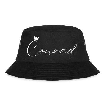 Conrad Name König T-Shirt Geschenk Männer - Bucket Hat - Schwarz - Vorne - Lela (165cm)