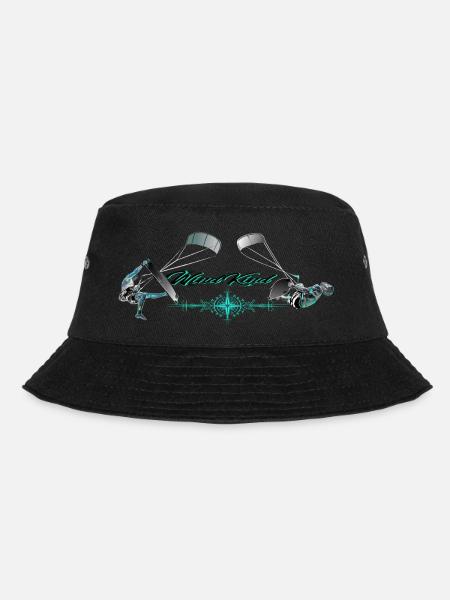 Windkind Kiter Kompass - Bucket Hat - Schwarz