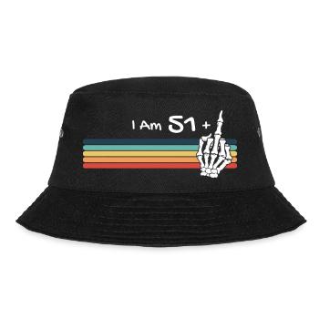 I'm not 52, I am 51 plus Middle Finger Skull - Bucket Hat - black - Front - Lela (165cm)