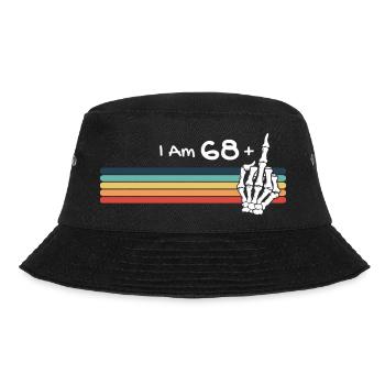 I'm not 69, I am 68 plus Middle Finger Skull - Bucket Hat - black - Front - Lela (165cm)