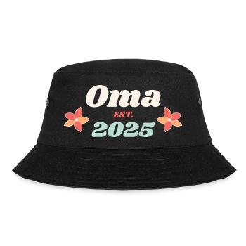 Oma Est 2025 Ich werde Großmutter Retro Style - Bucket Hat - Schwarz - Vorne - Lela (165cm)