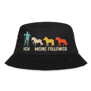 Shetland Pony Meine Follower Pferde Reitsport - Bucket Hat - Schwarz - Vorne - Lela (165cm)
