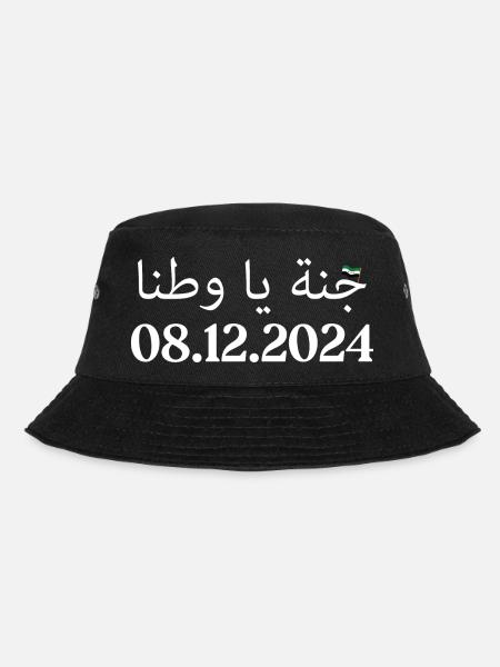 Kostenlos Syrien 08.12.2024 Kostenlos Syrien 3 Sterne Trikots - Bucket Hat - Schwarz