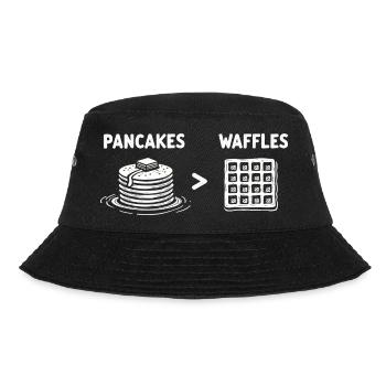 Pfannkuchen über Waffeln - Bucket Hat - Schwarz - Vorne - Lela (165cm)